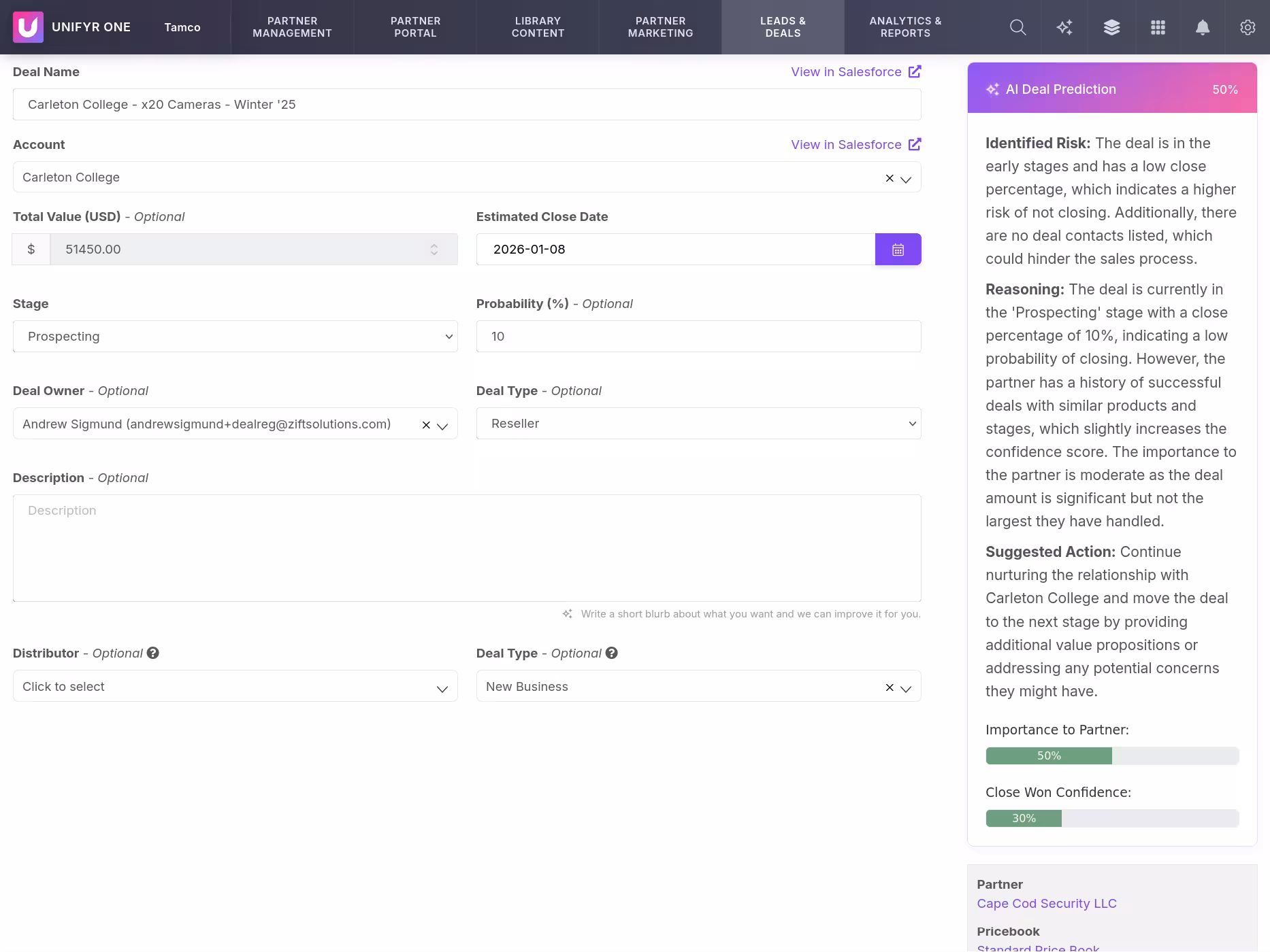 AI-powered insights interface